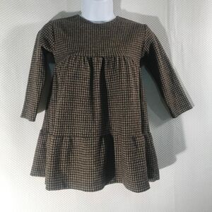 Zara Brown Checkered Kids Dress